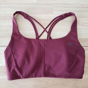 Adidas Sports Bra Women's Size M Cups size A-C Burgundy Activewear Gym Workout
